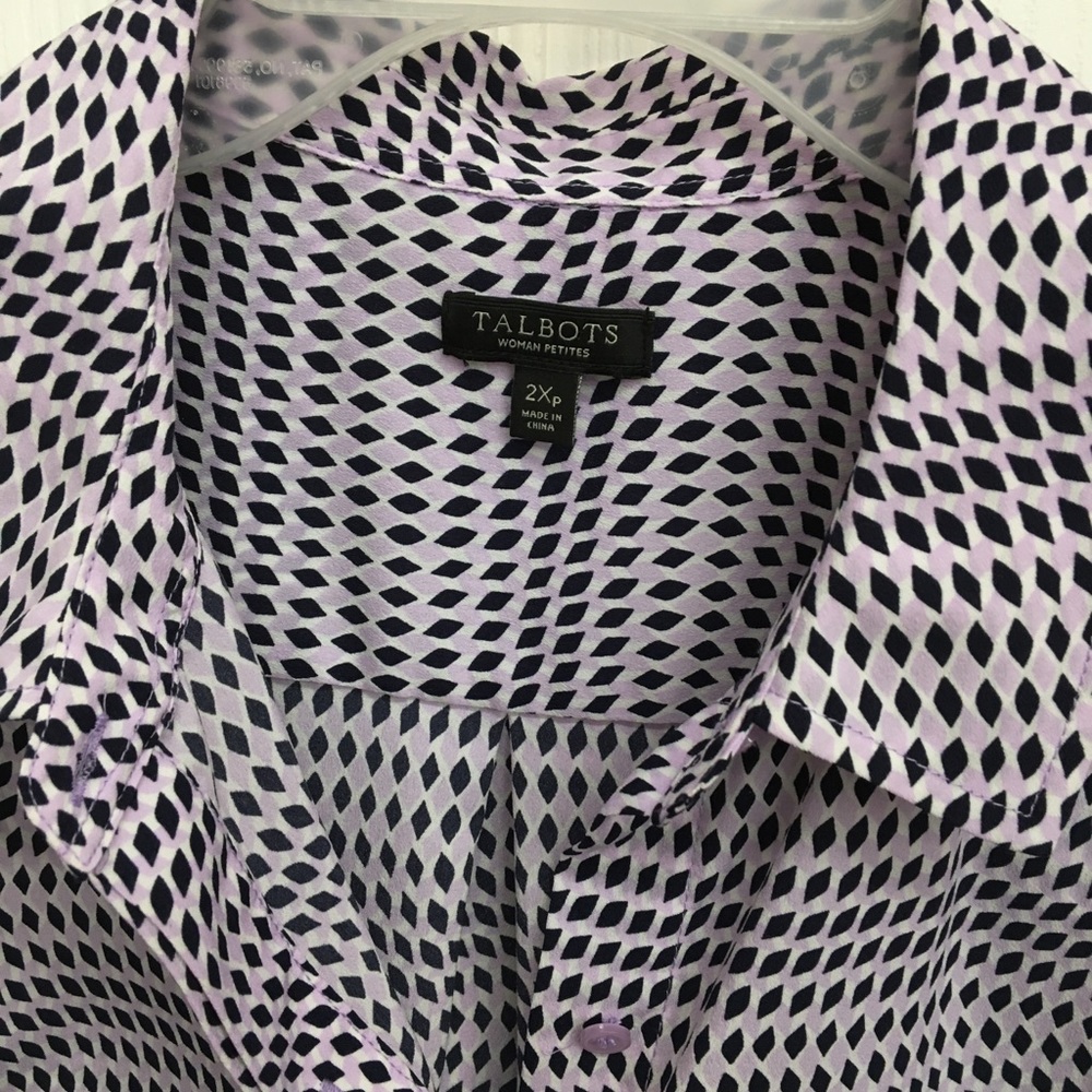 Talbots S/L Button Up Top Size 2x P. Used - image 2